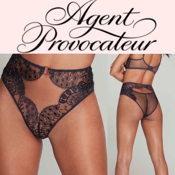 NWT Agent Provocateur Violetta Navy Panties Full Brief AP Size 2 Offer’s Welcome - Picture 1 of 6